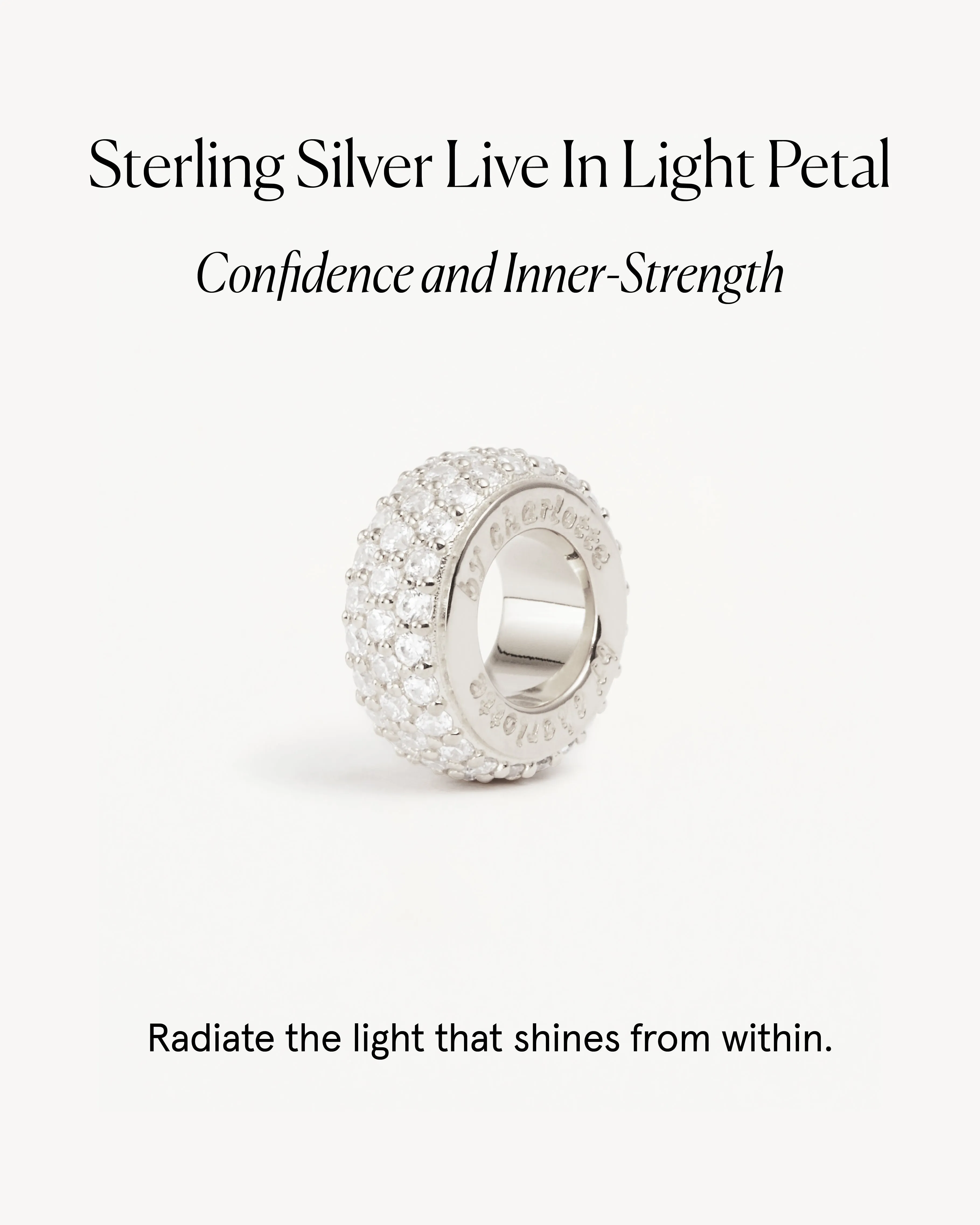 Sterling Silver Live in Light Petal Charm