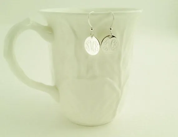 Sterling Silver Monogrammed Dangle Earrings