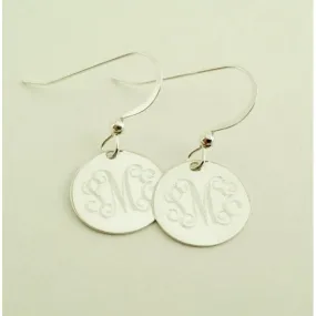 Sterling Silver Monogrammed Dangle Earrings