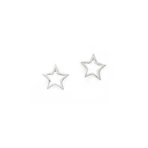Sterling Silver Open Star Stud Earrings