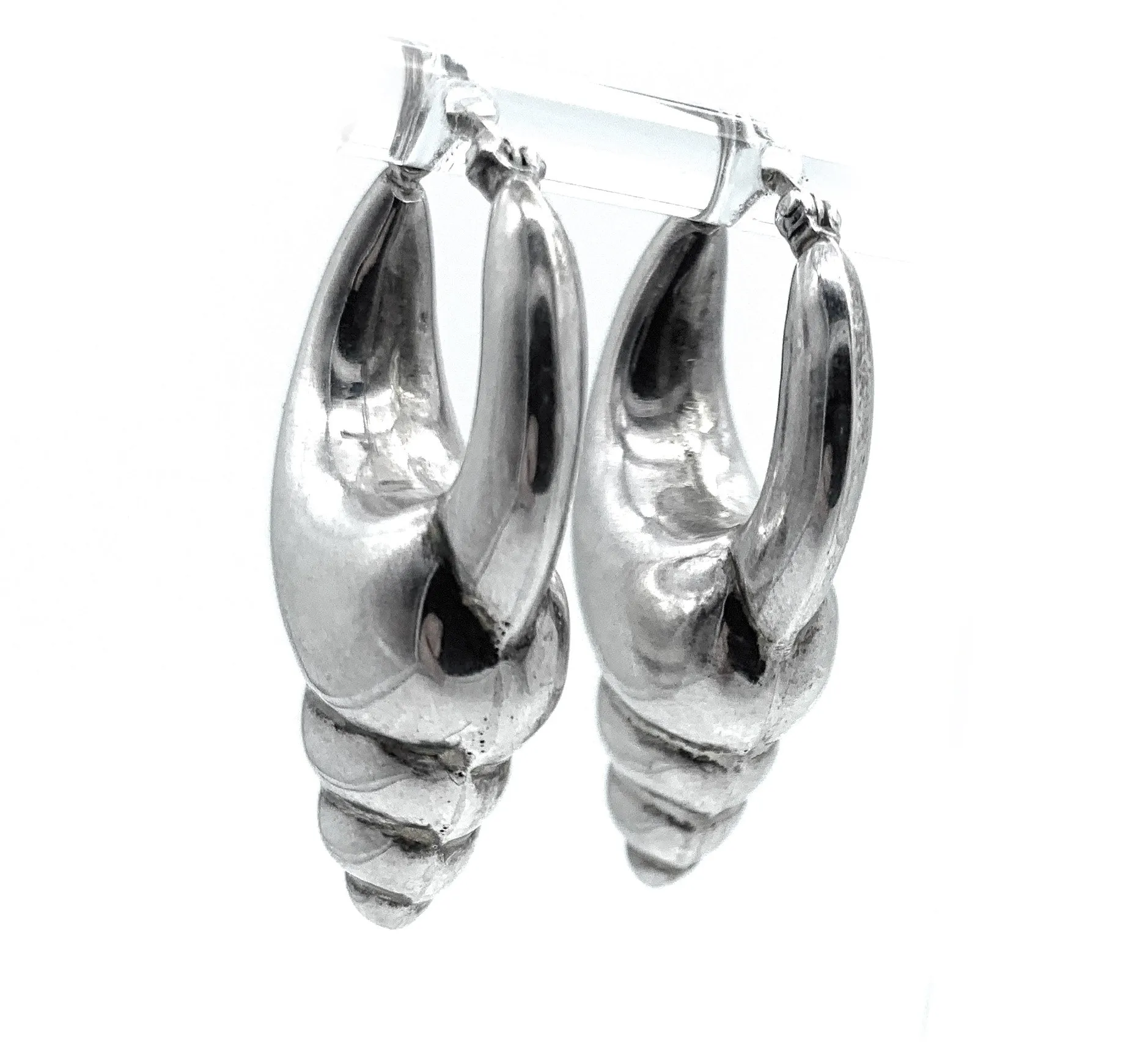 Sterling Silver Shell Claw Dangle Earrings