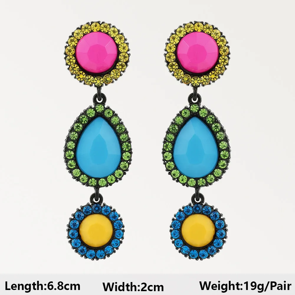 Summer Beach Beads Crystal Earrings