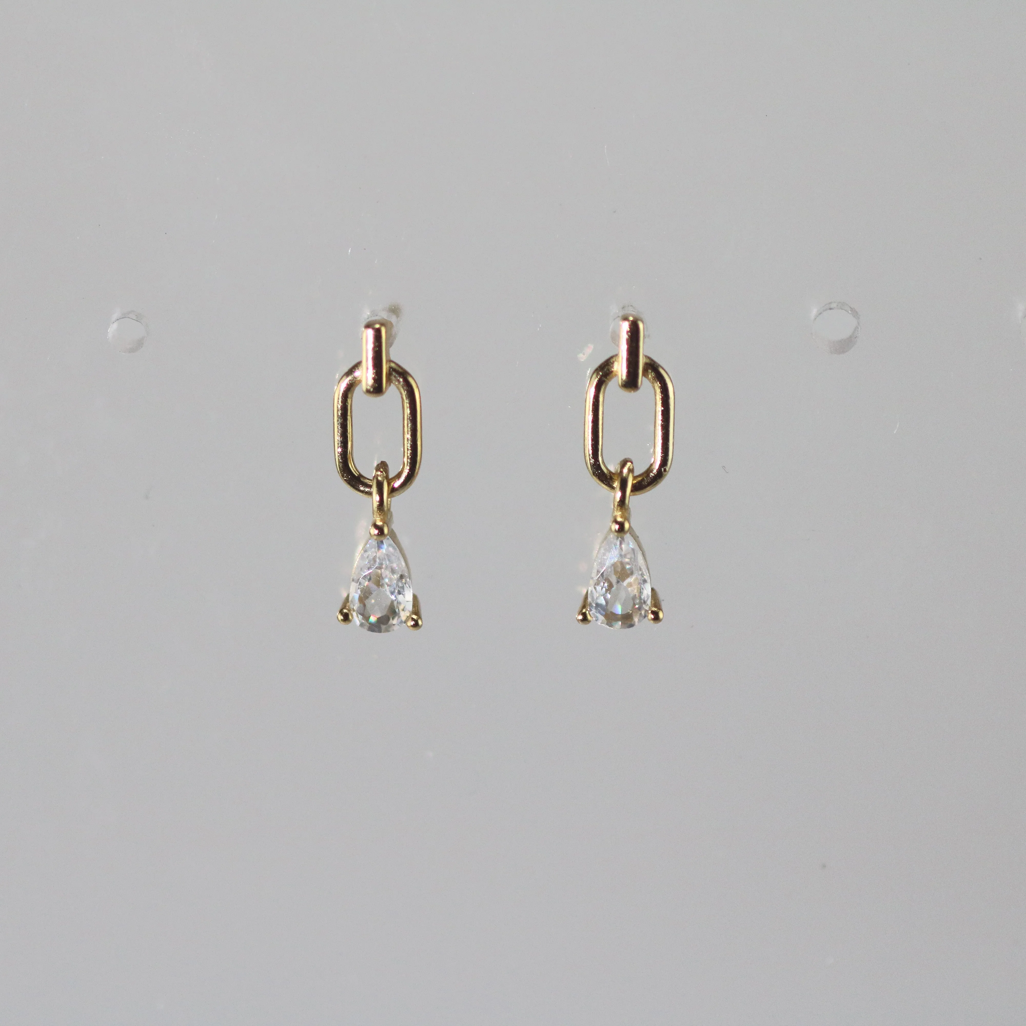 Teardrop CZ Charm Earrings