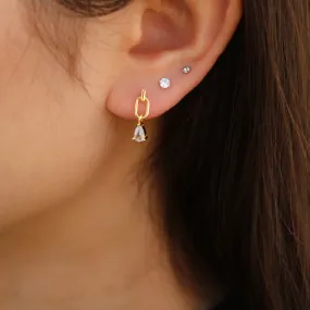 Teardrop CZ Charm Earrings