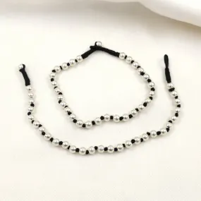 Thread Anklets Silver Beads
