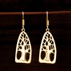 Tree Of Life Brass Earrings