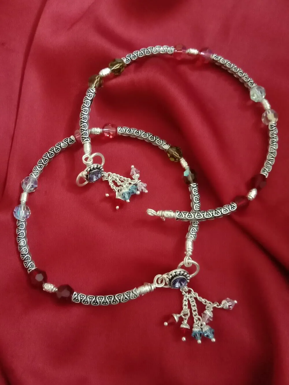 Tribal Silver Anklets