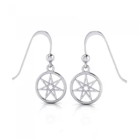 Wear the mystic power of the Elven Pentacle Sterling Silver Dangle Earrings TE2807
