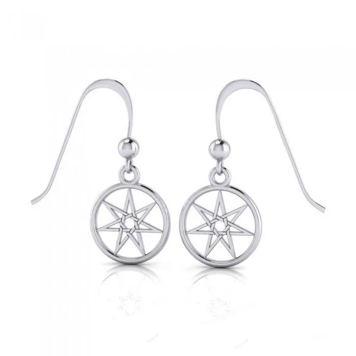 Wear the mystic power of the Elven Pentacle Sterling Silver Dangle Earrings TE2807