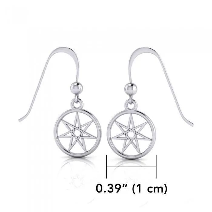 Wear the mystic power of the Elven Pentacle Sterling Silver Dangle Earrings TE2807
