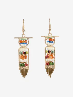 Westside Accessories Multicolour Gemstones Fish Hook Earrings