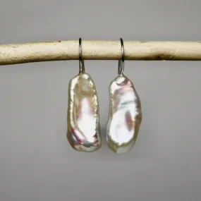 White Keshi Pearl Dangles