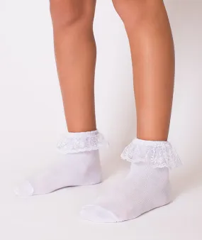 White Lace Kids Anklets