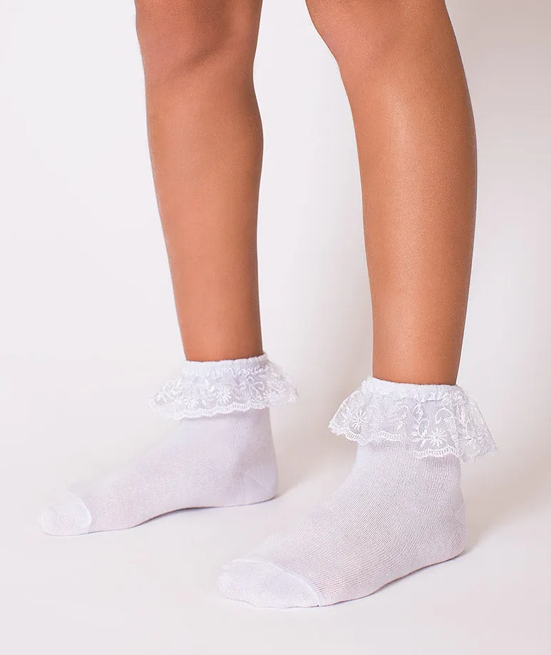 White Lace Kids Anklets