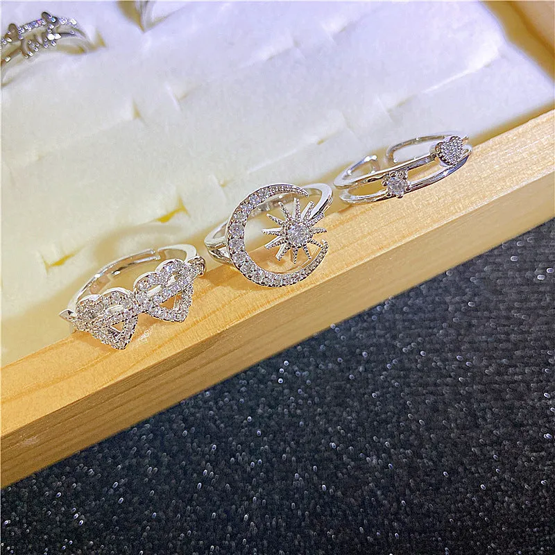 Wholesale 5PCS Open Non-fading Irregular Adjustable Rings