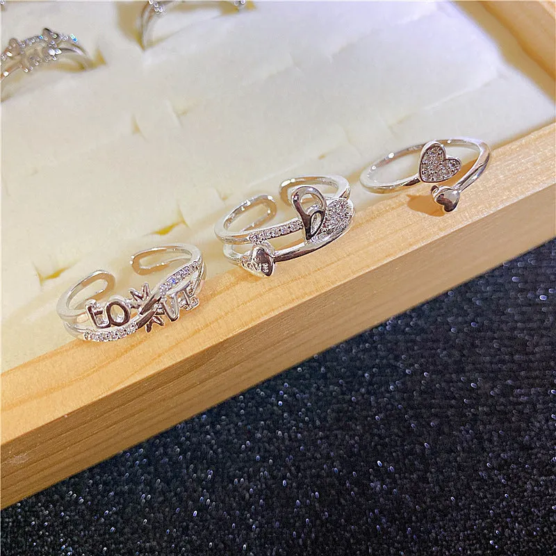 Wholesale 5PCS Open Non-fading Irregular Adjustable Rings