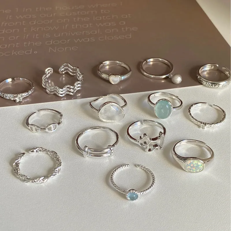 Wholesale 925 silver plate plain ring, high-end, versatile and adjustable opening