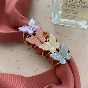 Wholesale Alloy Colored Butterfly Ring 4-piece Set