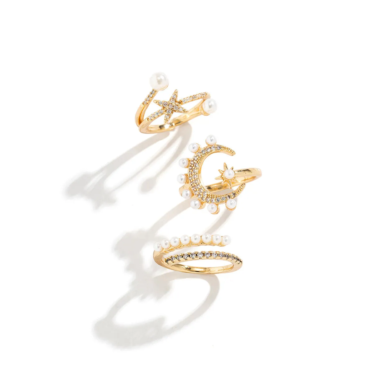 Wholesale Alloy Xingyue Diamond Open Joint Ring Set