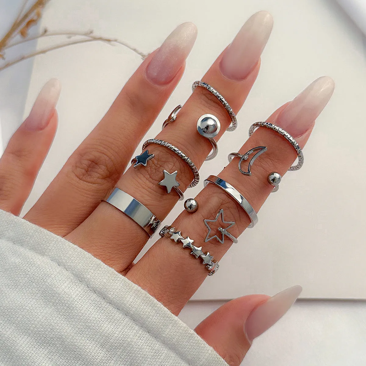 Wholesale Alloy Xingyue Diamond Open Joint Ring Set