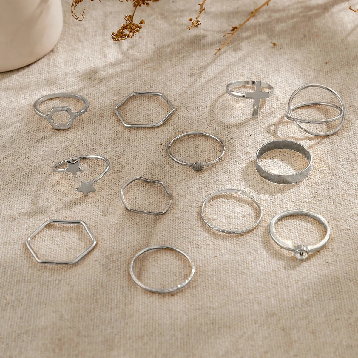 Wholesale Alloy Xingyue Diamond Open Joint Ring Set