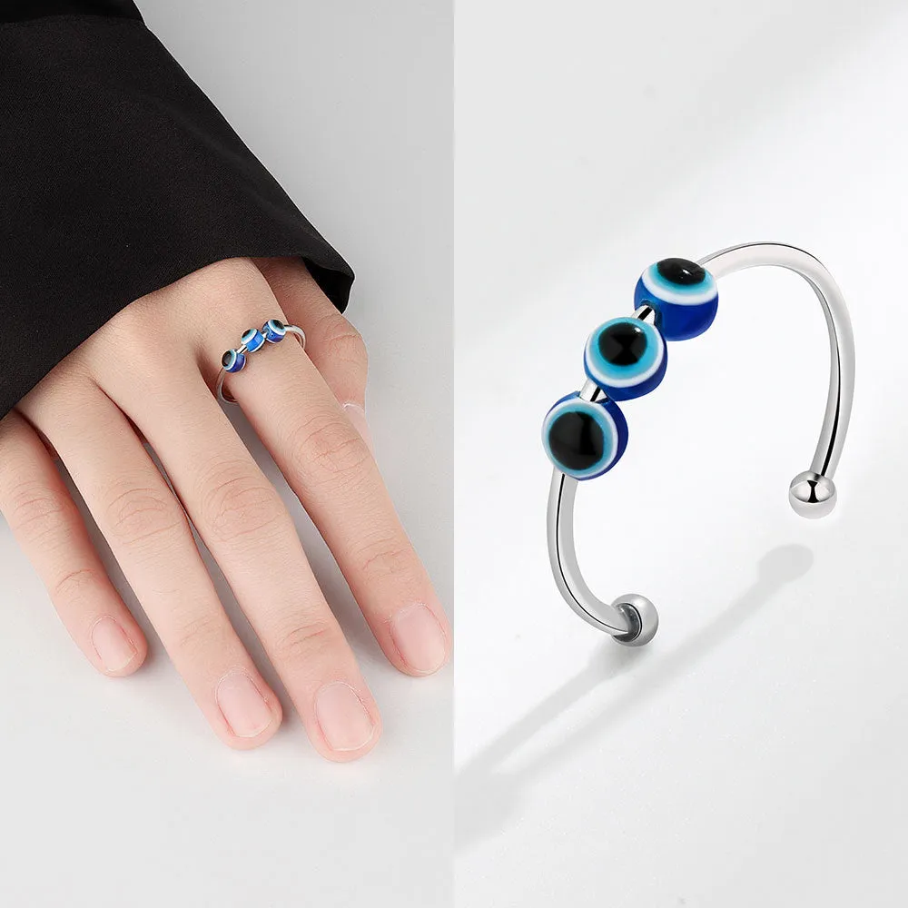 Wholesale Anti Stress Devil Eye Copper Adjustable Rings