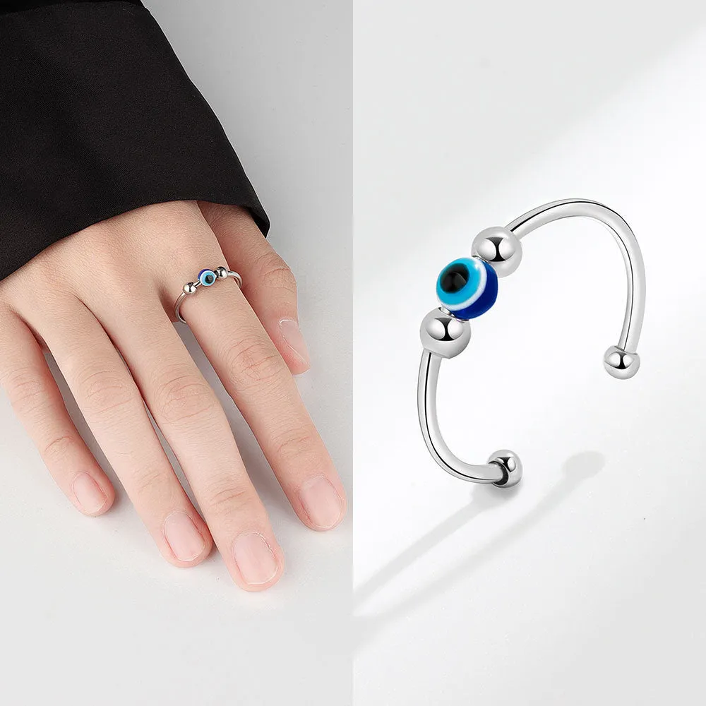 Wholesale Anti Stress Devil Eye Copper Adjustable Rings