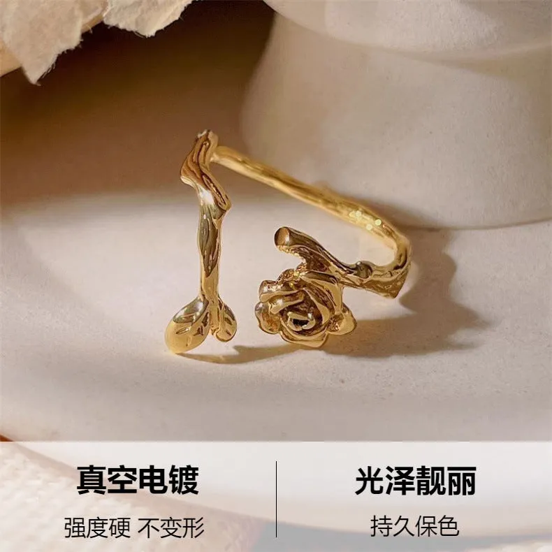 Wholesale Colorless Rose Copper Rings