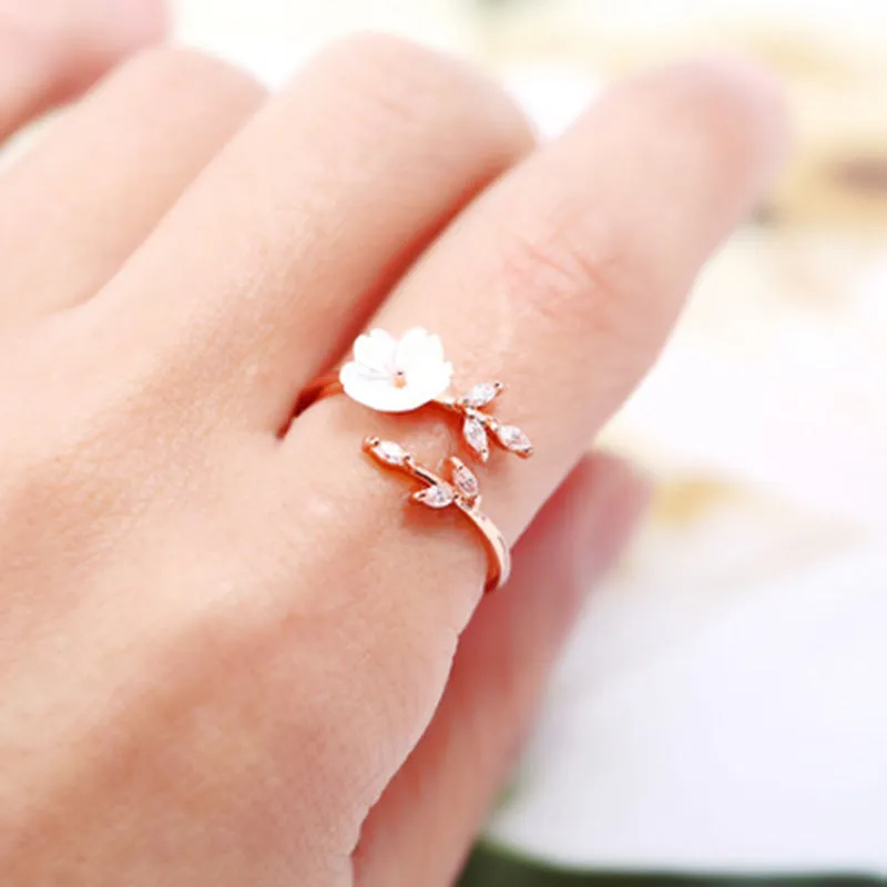 Wholesale Copper Flower Adjustable Rings