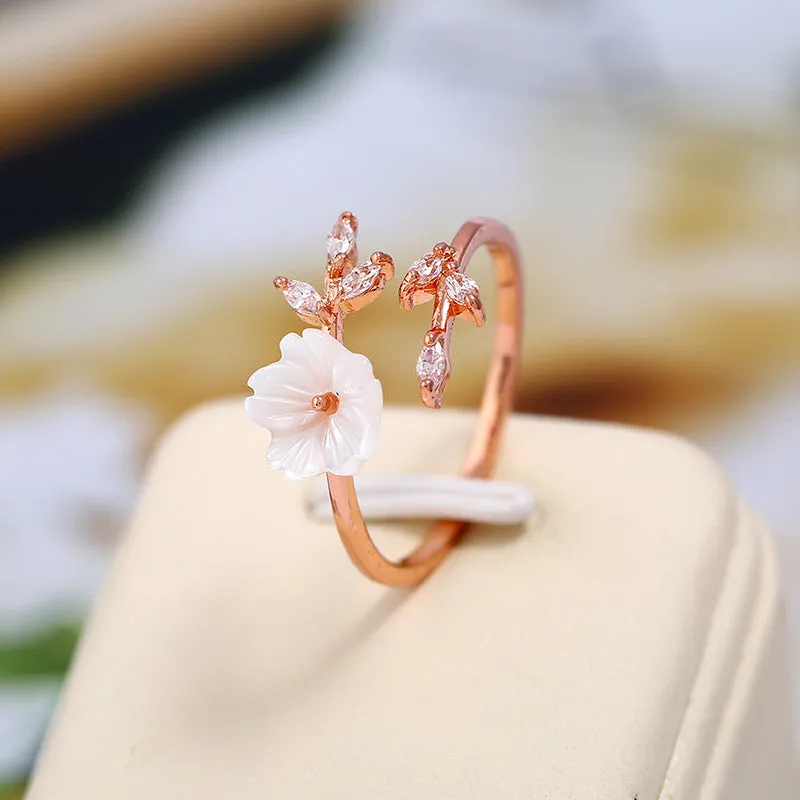 Wholesale Copper Flower Adjustable Rings