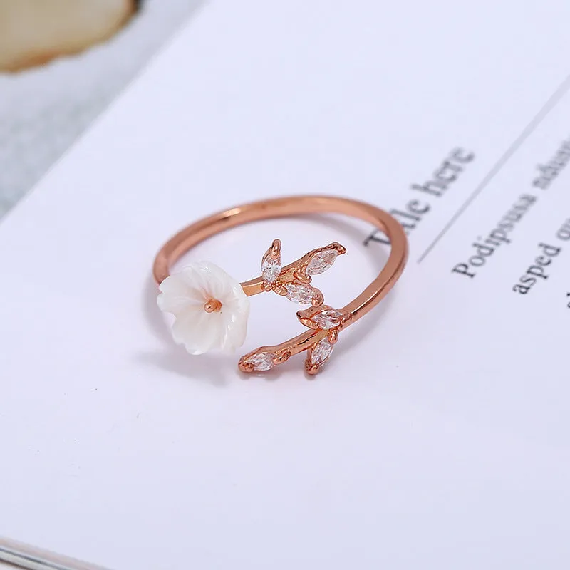 Wholesale Copper Flower Adjustable Rings