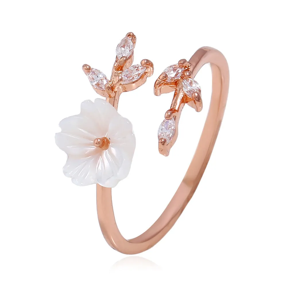 Wholesale Copper Flower Adjustable Rings