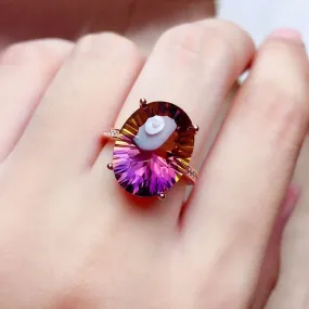 Wholesale Copper Oval Purple Gemstone Rings
