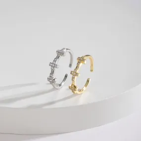 Wholesale Cross Open Copper Ring JDC-RS-Mimeng148