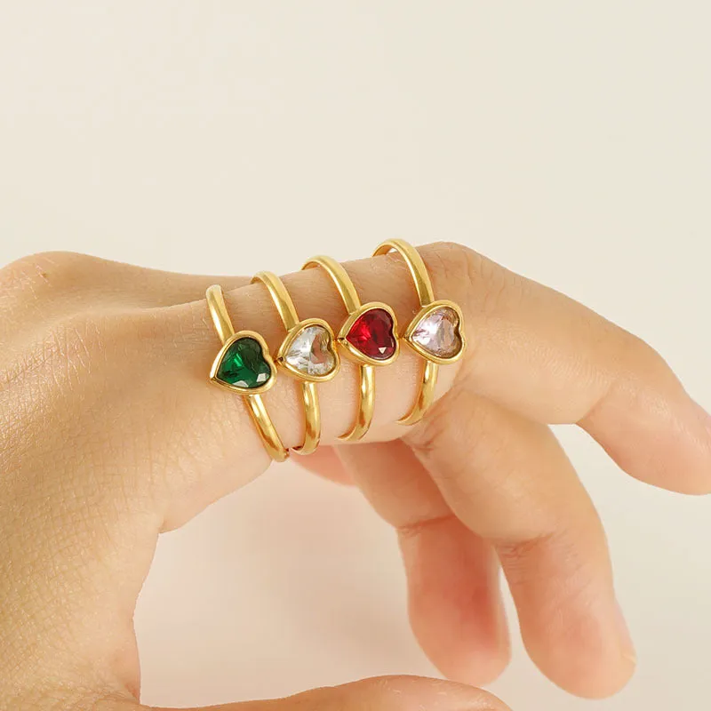 Wholesale Gold Titanium Steel Flower Rings
