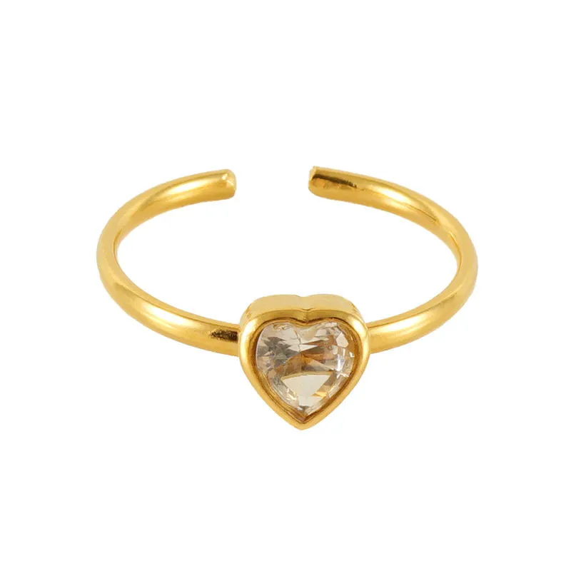 Wholesale Gold Titanium Steel Flower Rings