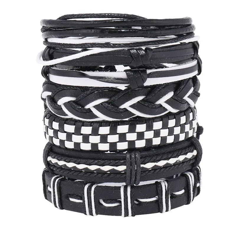 Wholesale Handwoven Multi-layer Leather DIY 6 Piece Set Bracelet