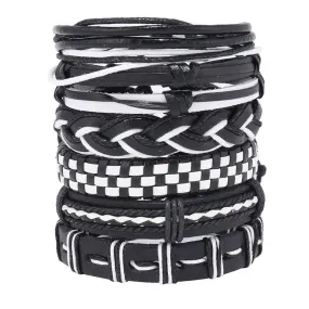 Wholesale Handwoven Multi-layer Leather DIY 6 Piece Set Bracelet