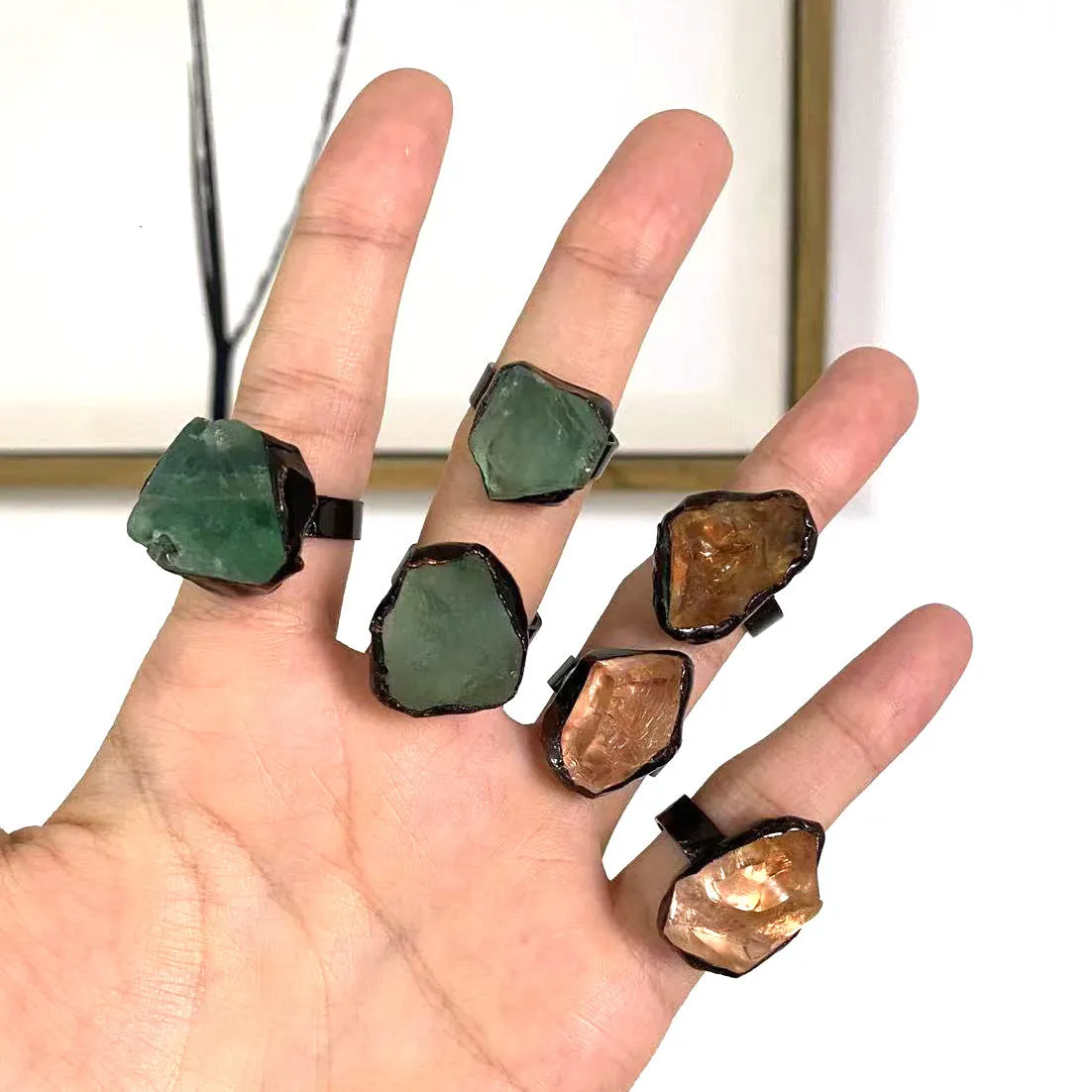 Wholesale Medieval Retro Obsidian Ring
