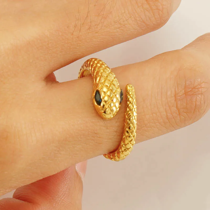 Wholesale Non-gold Diamond Snake Shape Open Ring
