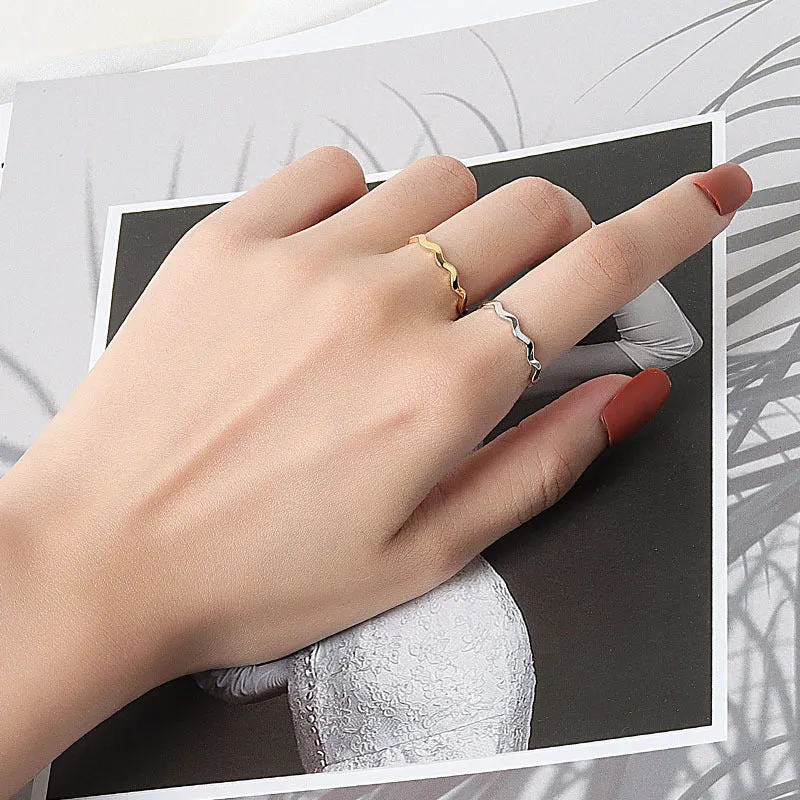 Wholesale Opening Adjustable Wave Copper Rings
