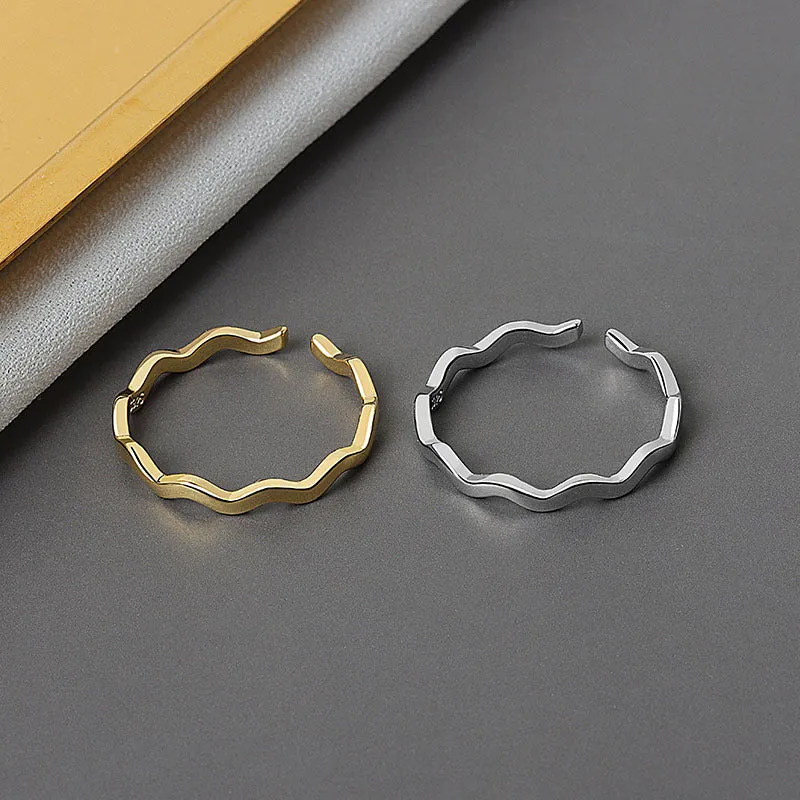 Wholesale Opening Adjustable Wave Copper Rings