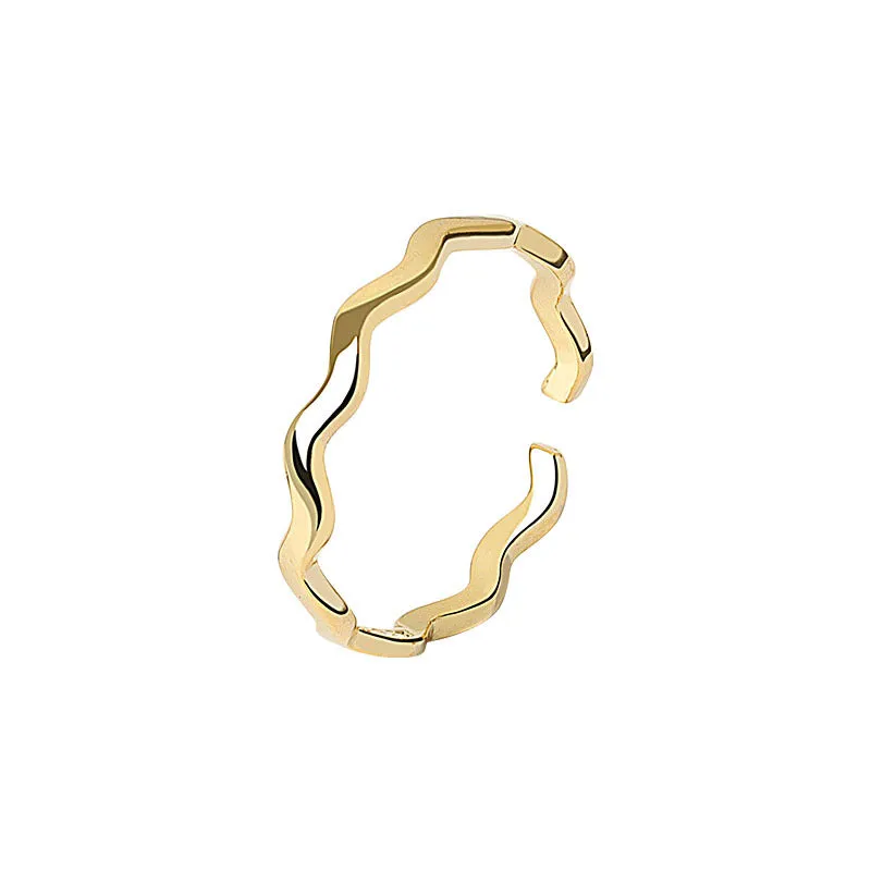 Wholesale Opening Adjustable Wave Copper Rings