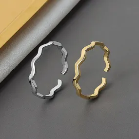 Wholesale Opening Adjustable Wave Copper Rings