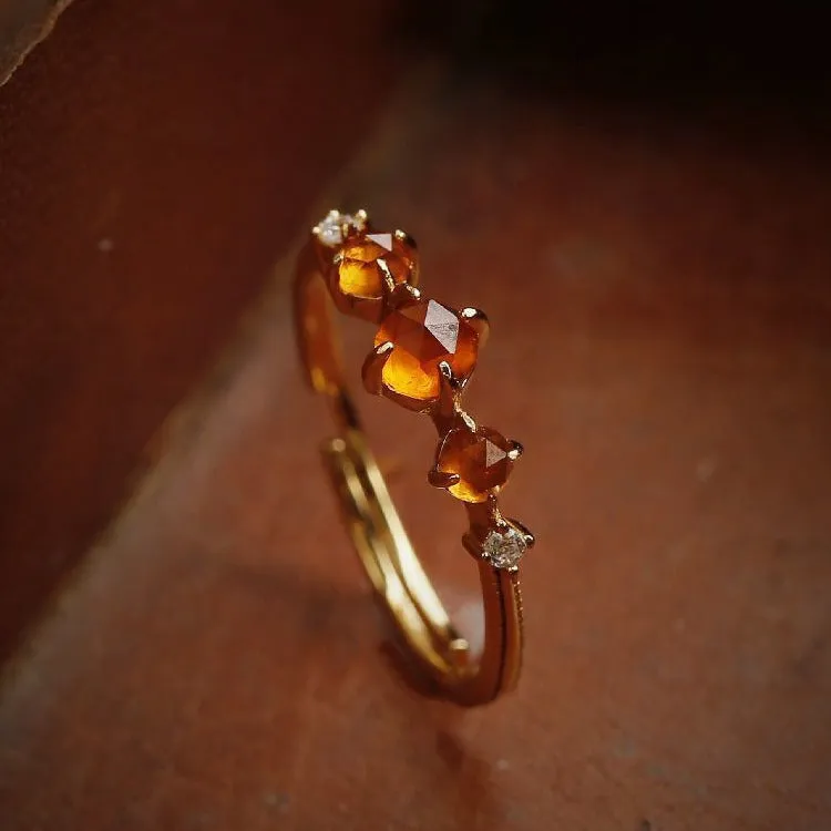 Wholesale Orange Vintage Garnet Loose Ring