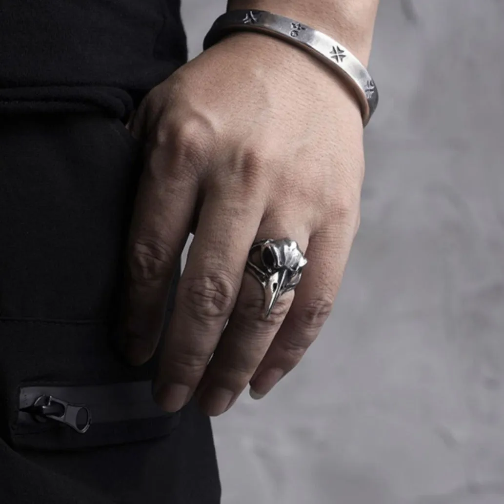 Wholesale S925 Thai Silver Skull Crow Skull Vintage Ring