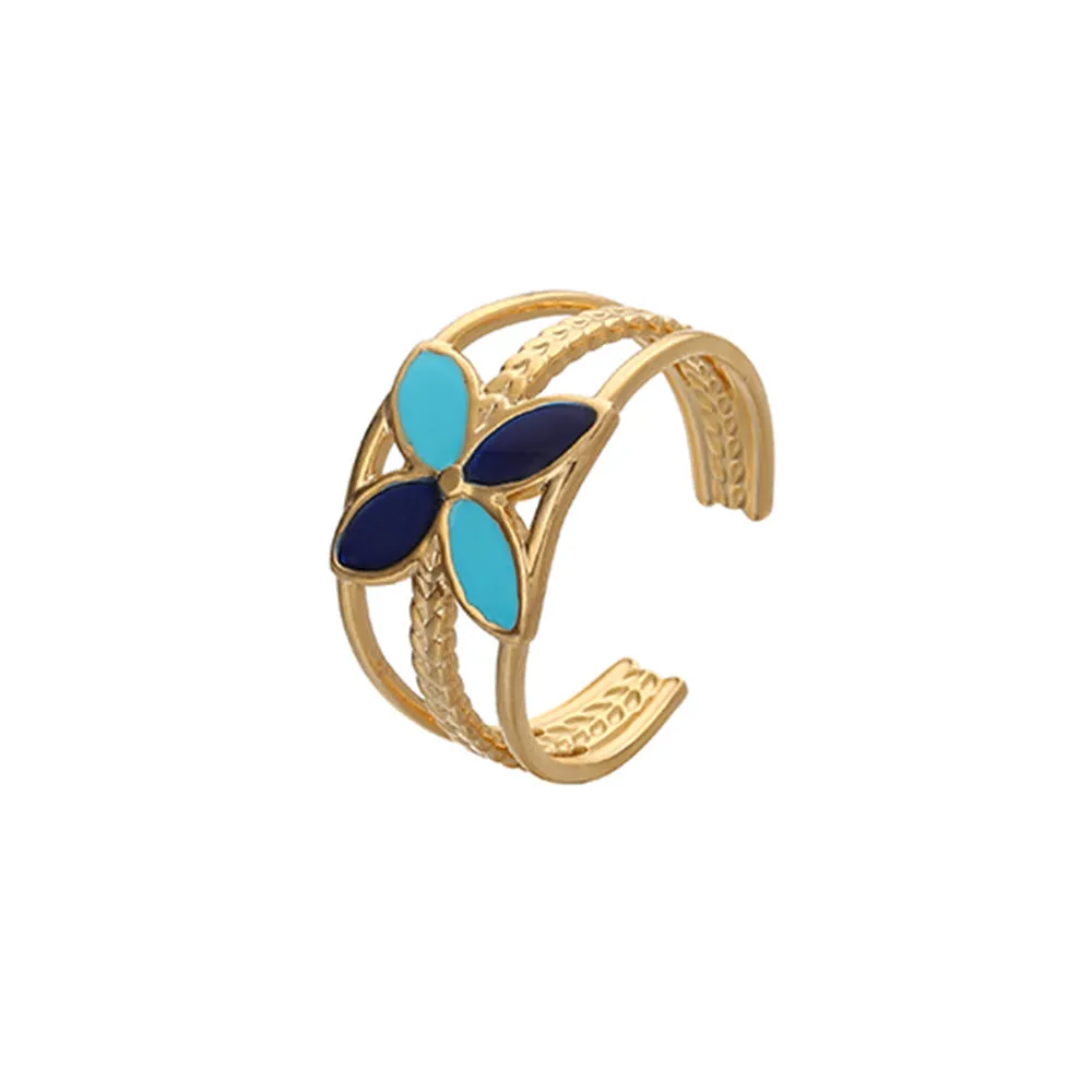 Wholesale Stainless Steel Color Oil Dripping Love Opening Adjustable Ring