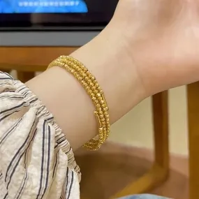 Wholesale Three Circle Sparkling Gold Bead Bracelet