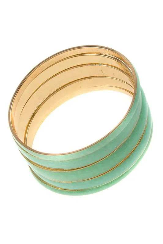 Wide Layered Bangle Bracelets