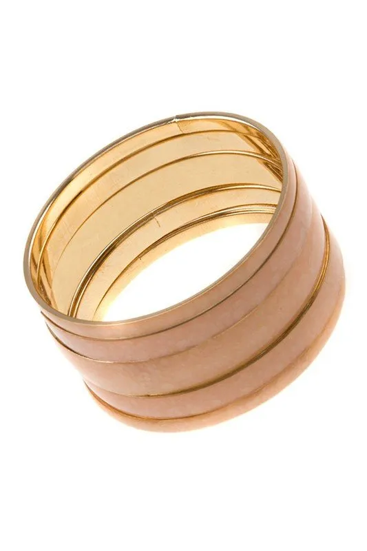 Wide Layered Bangle Bracelets